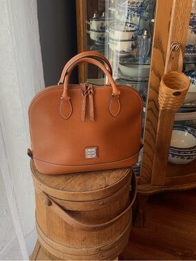 Dooney & Bourke Natural Saffiano Zip-Top Satchel